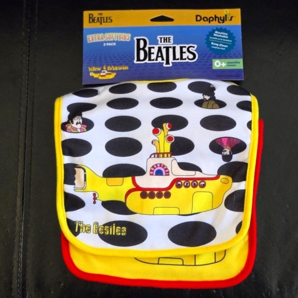 The Beatles Other - The Beatles Yellow Submarine Kids Baby Bib Set Yellow Black White Red NWT
